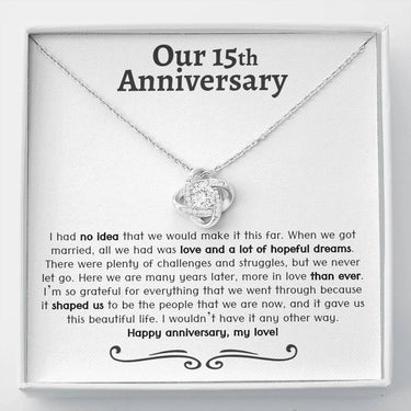 15th Anniversary Love Knot Necklace - Love You This Much